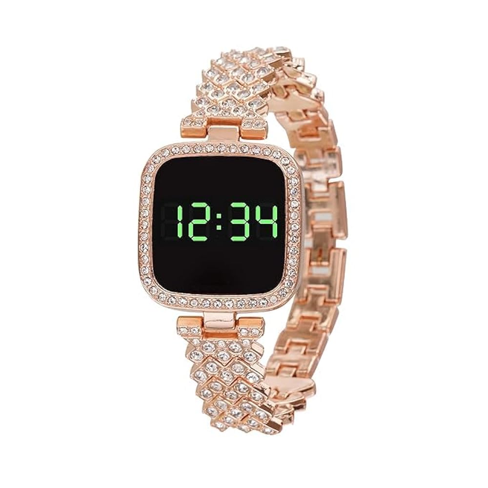 Luxurious LED Bracelet Watch with Diamonds