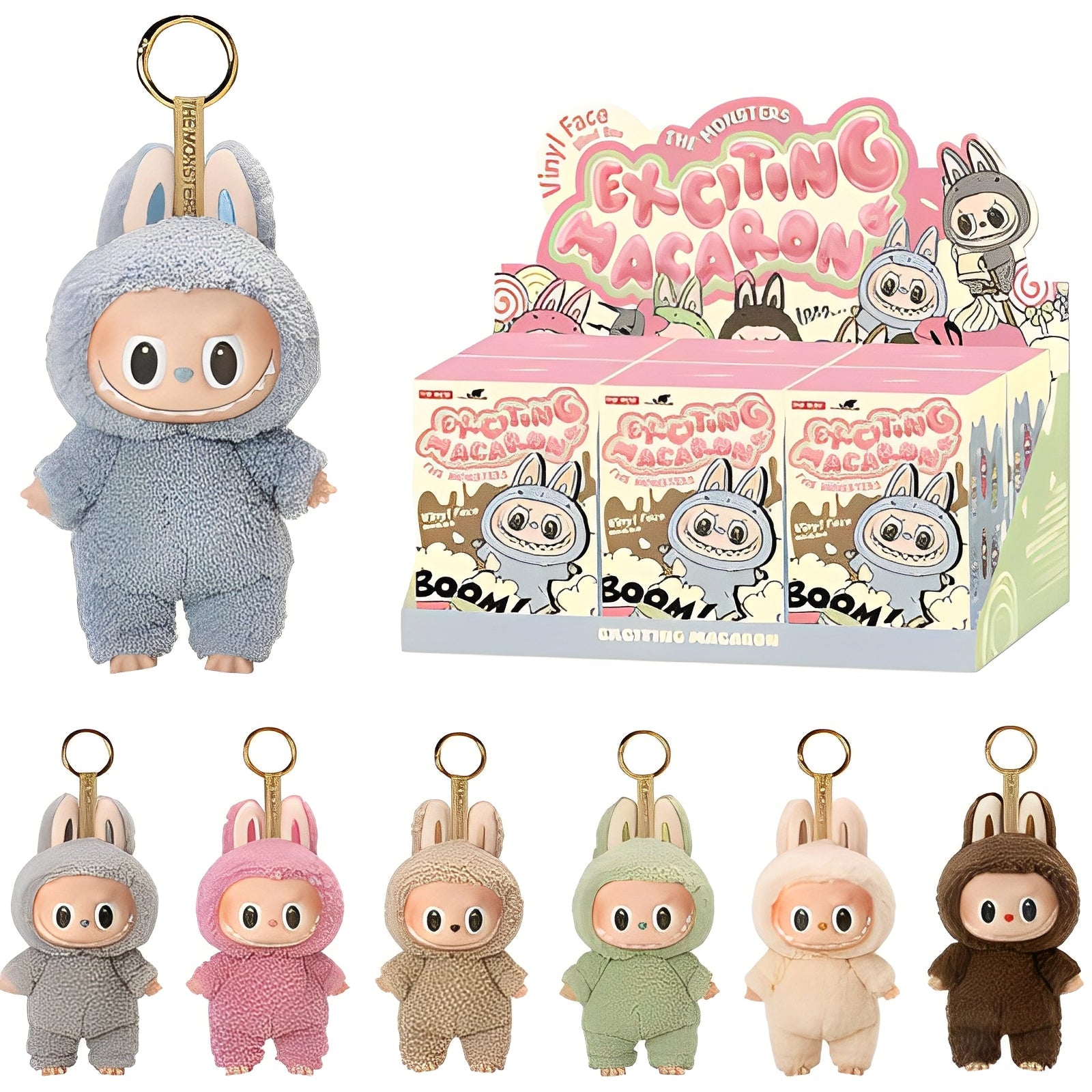 Labubu Macaron Monster 17 Cm Height Keychain Blind Box (Random Character)