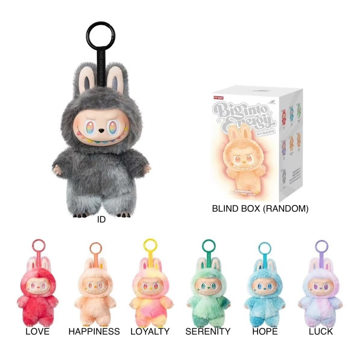 Labubu Big Into Energy Plush Keychain Doll Random Blind Box